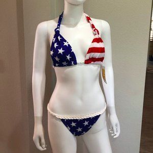UjENA Patriotic Flag Bikini -SIze Large